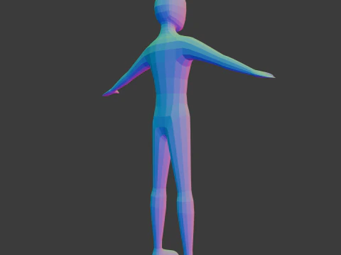 Low-Poly Character Base Male 3D Model