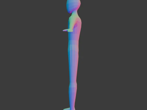 Low-Poly Character Base Male 3D Model