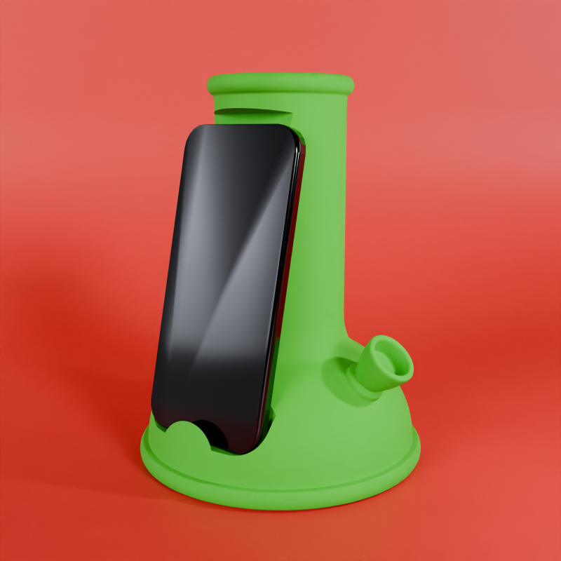 Bong-Shaped Phone Stand 3D Принт Модель .c4d .max .obj .3ds .fbx .stl .blend 