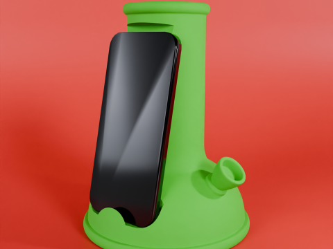 Bong-Shaped Phone Stand 3D Print Model