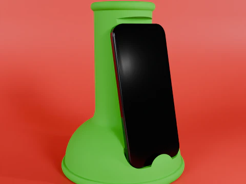 Bong-Shaped Phone Stand 3D Print Model