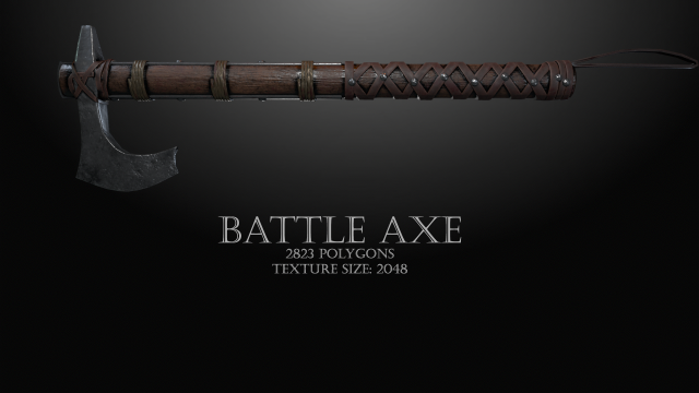 Battle axe 3D-Modell .c4d .max .obj .3ds .fbx .stl .blend 