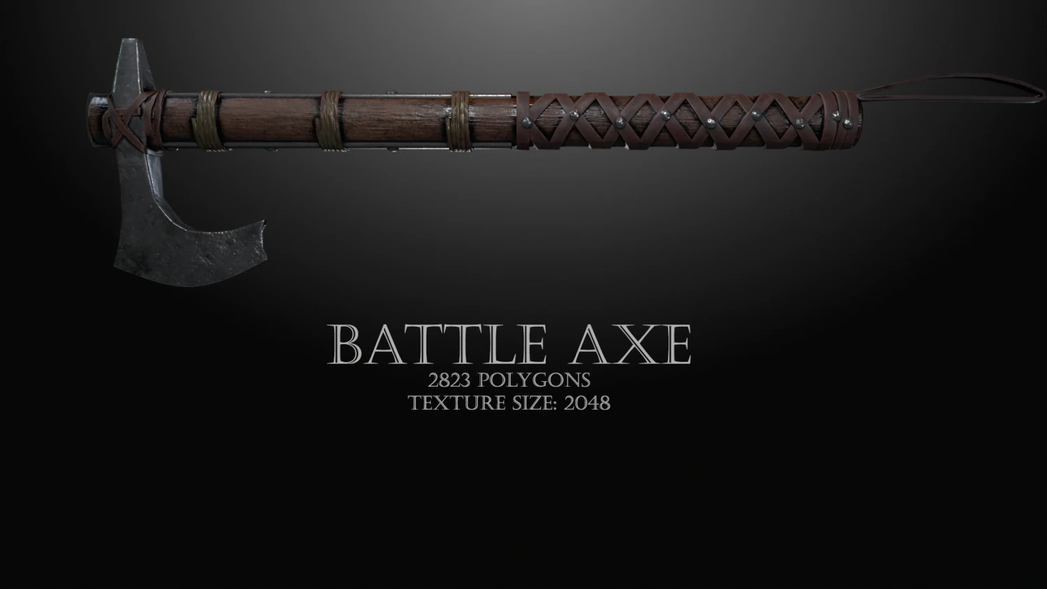 Battle axe 3D Model .c4d .max .obj .3ds .fbx .stl .blend 