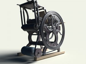 Antique and old animated printing machine Model 3D
