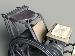 Antique and old animated printing machine Model 3D