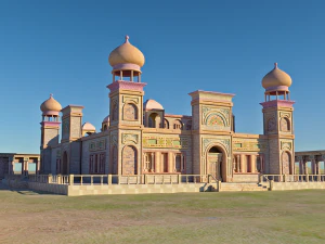 Old and ancient Arab palace exterior and landscape 3D Model