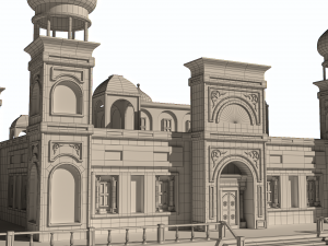 Old and ancient Arab palace exterior and landscape 3D Model