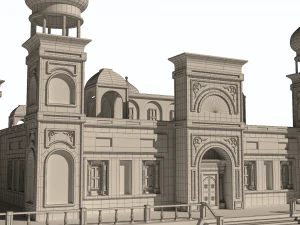 Old and ancient Arab palace exterior and landscape 3D Model