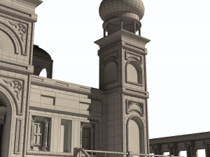 Old and ancient Arab palace exterior and landscape 3D Model