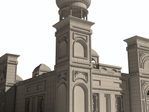 Old and ancient Arab palace exterior and landscape 3D Model