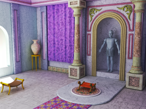 Hall of a Greek palace Low poly 3D 模型
