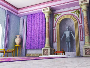 Hall of a Greek palace Low poly 3D Model