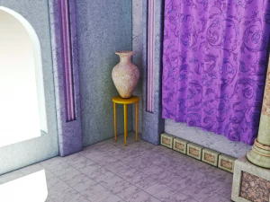 Hall of a Greek palace Low poly 3D Model