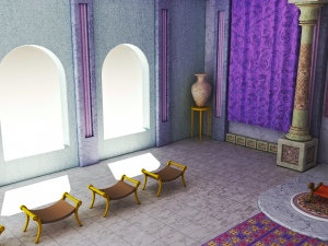 Hall of a Greek palace Low poly 3D Model