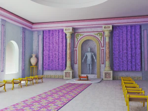 Hall of a Greek palace Low poly 3D Model