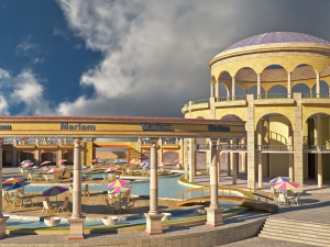 Tourist resort and entertainment place Low-poly 3Dモデル