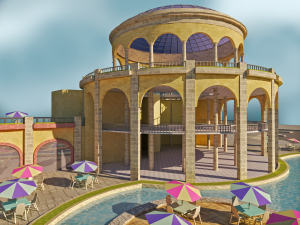 Tourist resort and entertainment place Low-poly 3Dモデル