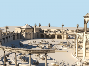 Tourist resort and entertainment place Low-poly 3Dモデル