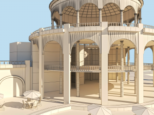 Tourist resort and entertainment place Low-poly 3Dモデル