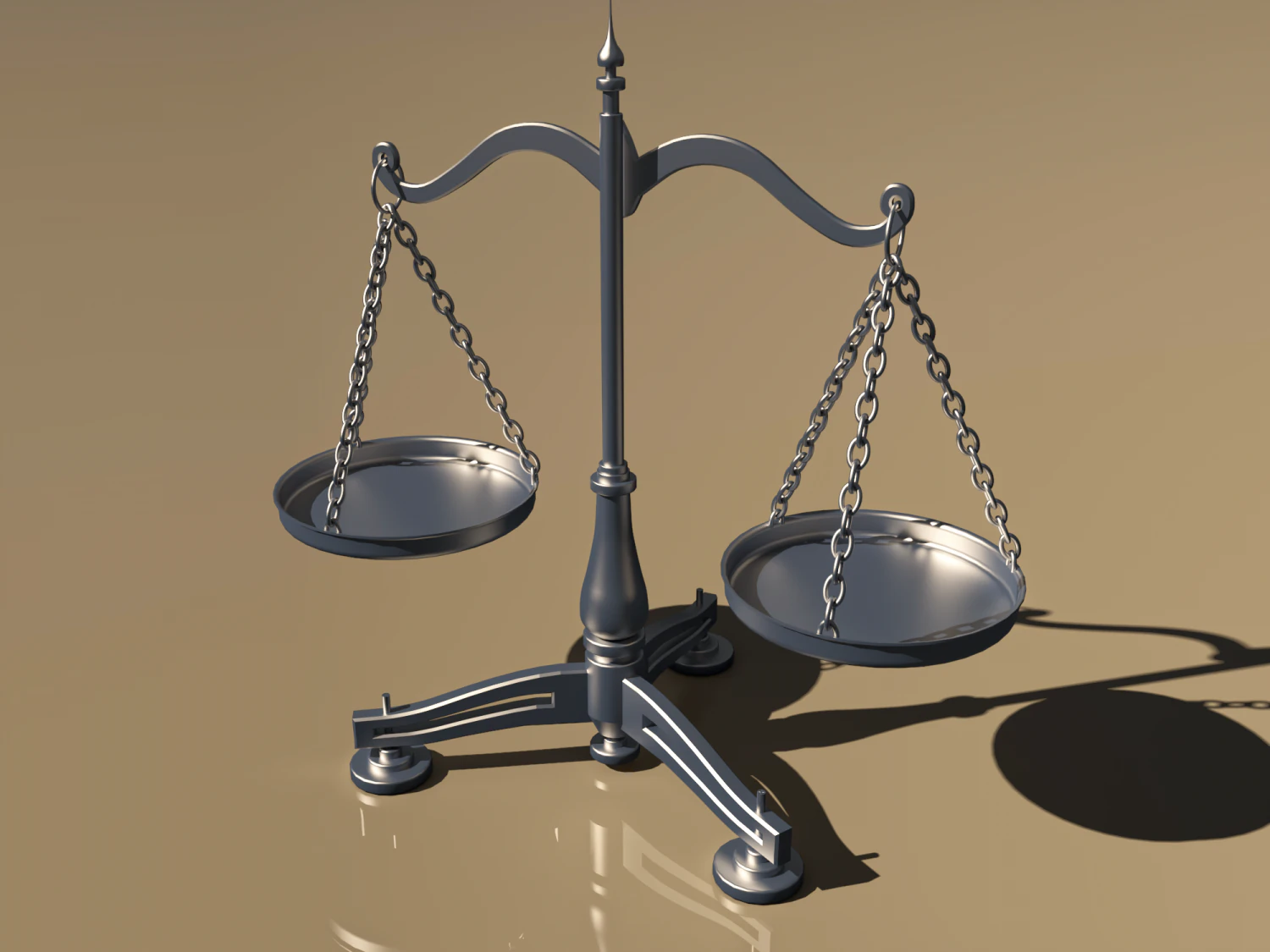 Balanced scale and justice symbol 3D Model .c4d .max .obj .3ds .fbx .stl .blend