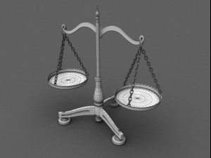 Balanced scale and justice symbol 3D Model