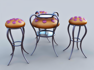 Jellyfish table and chairs 3D 模型