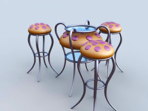 Jellyfish table and chairs 3D Model