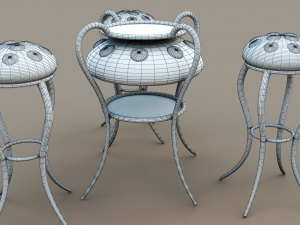 Jellyfish table and chairs Modelo 3D