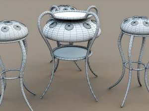 Jellyfish table and chairs 3D Model
