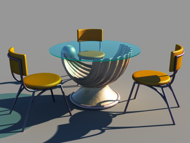 Shell table and chairs for sea food resturant Model 3D .c4d .max .obj .3ds .fbx .stl .blend 