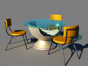 Shell table and chairs for sea food resturant 3D Model
