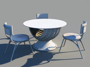 Shell table and chairs for sea food resturant 3D Model