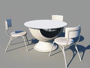 Shell table and chairs for sea food resturant 3D Model