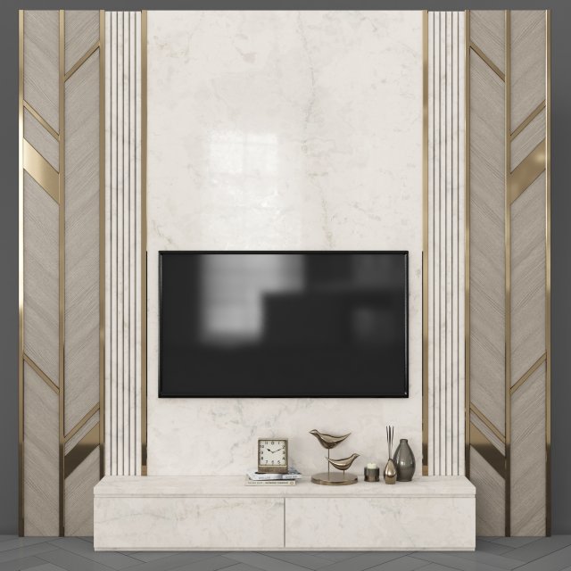 Tv-wall-02 3D मॉडल .c4d .max .obj .3ds .fbx .stl .blend 