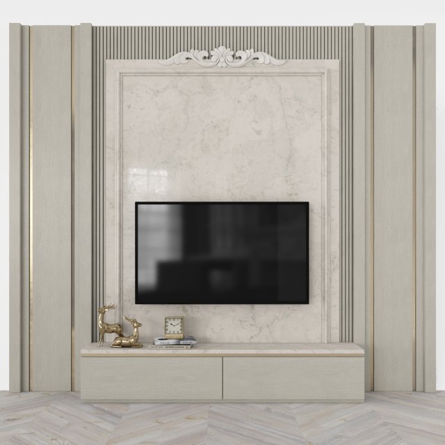 Tv-wall-03 3D मॉडल .c4d .max .obj .3ds .fbx .stl .blend 