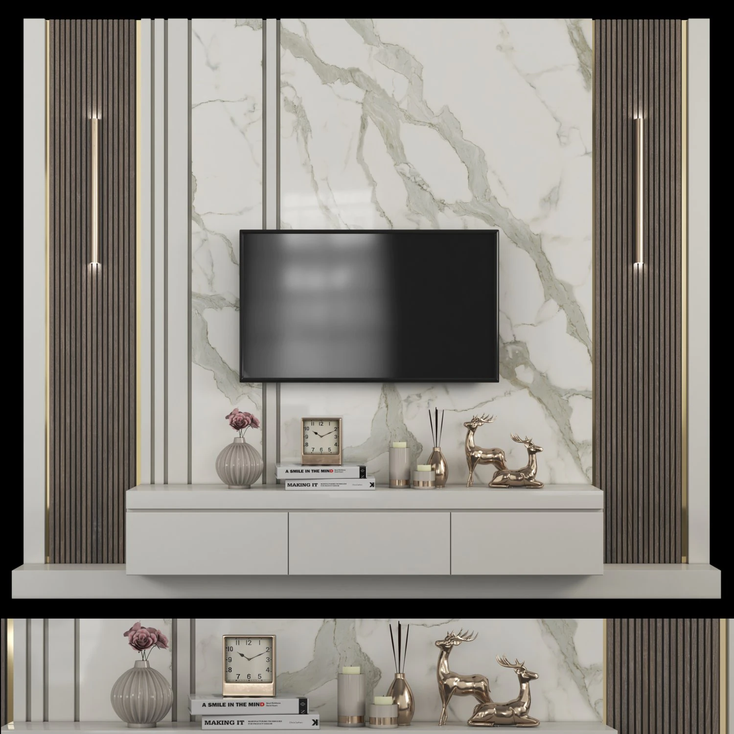 Tv-wall-05 3D Model .c4d .max .obj .3ds .fbx .stl .blend 