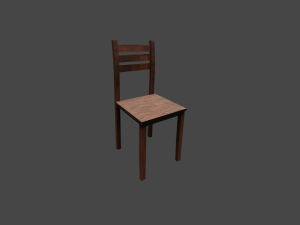Wooden table with chairs 3D 模型