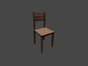 Wooden table with chairs 3D Model