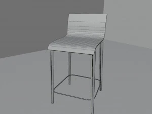 Kitchen counter stool 3D Model