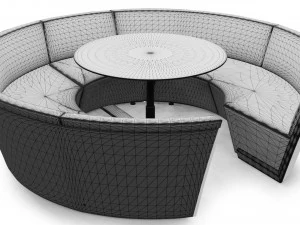 Garden sofa KOSMOS 3 seater 3D Model