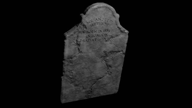 Tombstone with inscription 3D Model .c4d .max .obj .3ds .fbx .stl .blend 