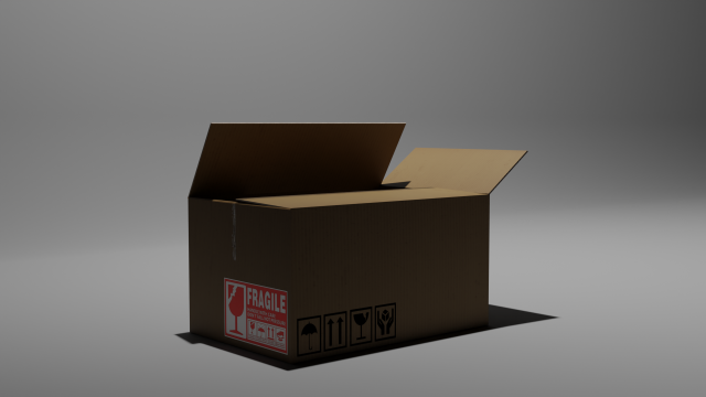 Cardboard box 3D Model .c4d .max .obj .3ds .fbx .stl .blend 