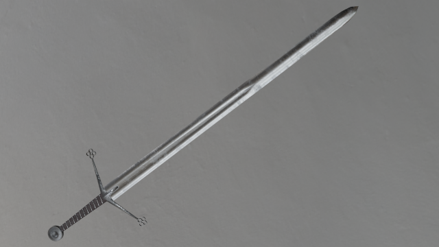 Two handed sword - Claymore 3D Model .c4d .max .obj .3ds .fbx .stl .blend 