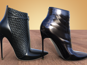 Stylish ankle boots two pairs 3D Model