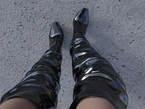 Knee high boots Model 3D
