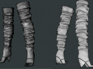 Knee high boots Model 3D