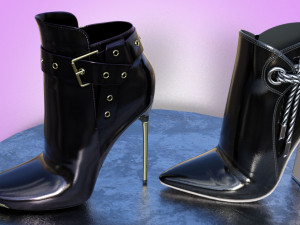 Stylish ankle boots two pairs 2 Model 3D