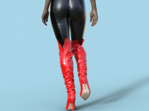 Stylish Womens Boots Treads 3D Model