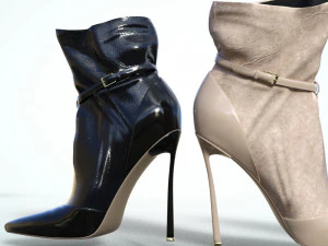 जियानमार्को लोरेंज़ी प्लेटफ़ॉर्म स्टिलेट्टो हाई हील्स पेटेंट लेदर बूटी 3D मॉडल