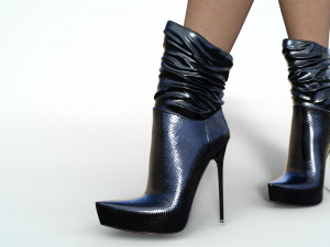 Gianmarco lorenzi platform stiletto high heels patent leather bootie 3D Модель